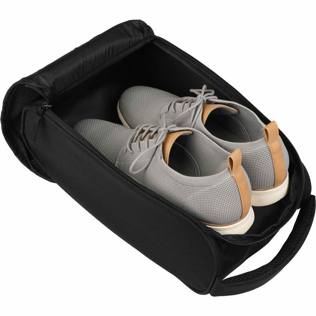 Golf and Travel Shoe Bag in Recycled Polyester Transfer - Graphite - Propped