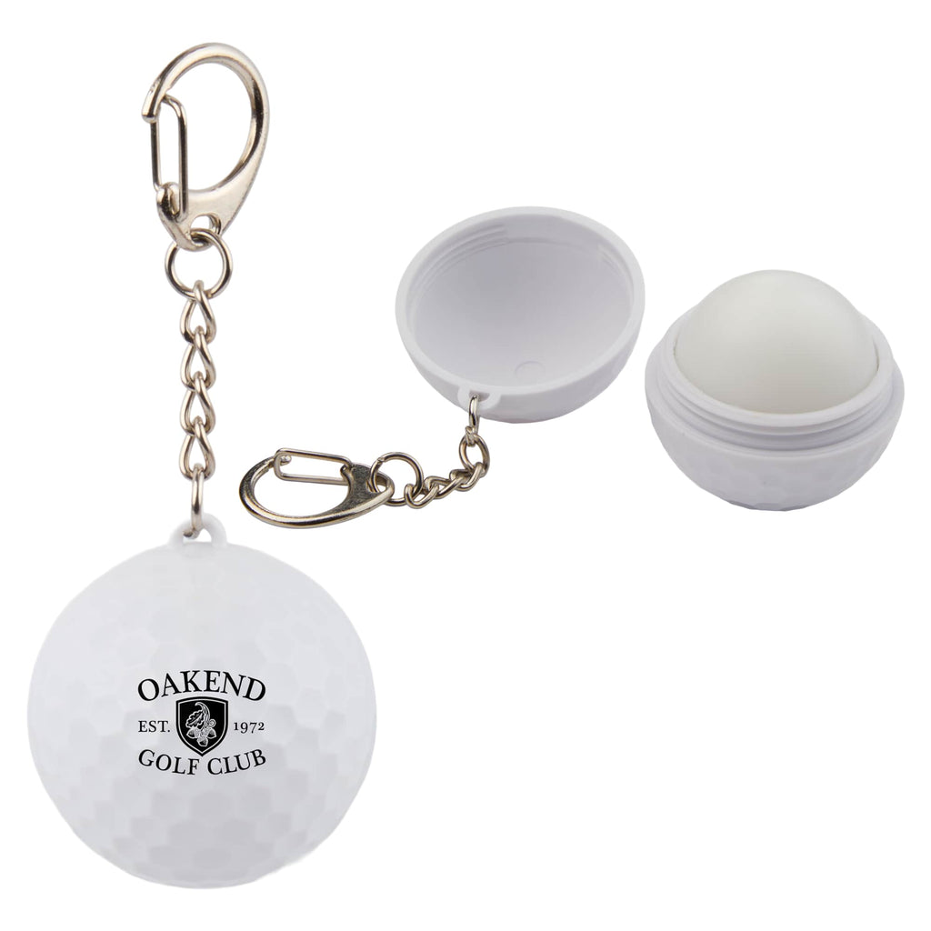 Golf Ball Lip Balm Keychain with SPF 15 - White - Default