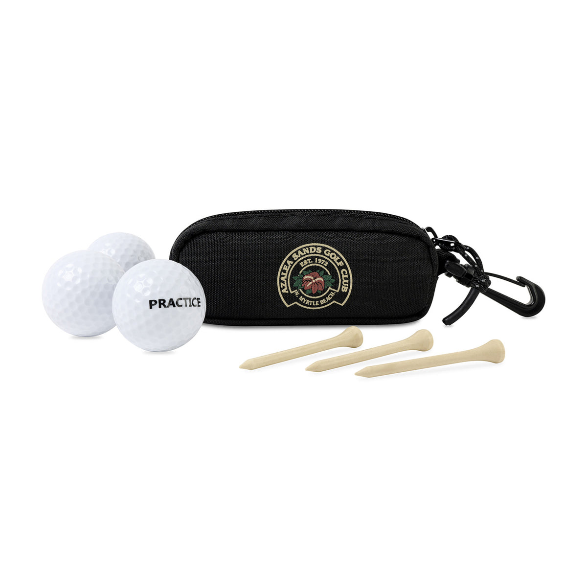 Golf Links Ball and Tee Caddy in Recycled PET Transfer - Black - View 1