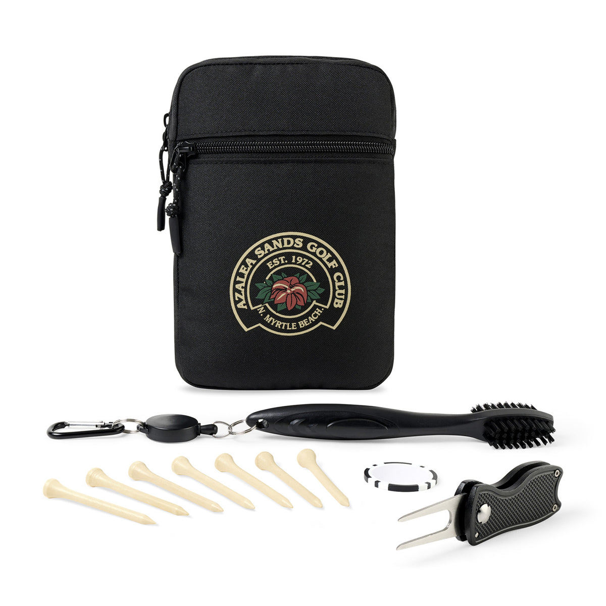 Golf Links Essentials Kit with Divot Tool and Tees Transfer - Black - View 1
