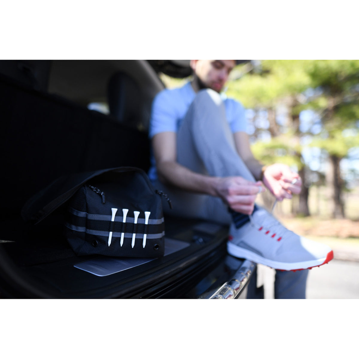 Golf Links Shoe Bag in Recycled PET Embroidery - Black - View 6