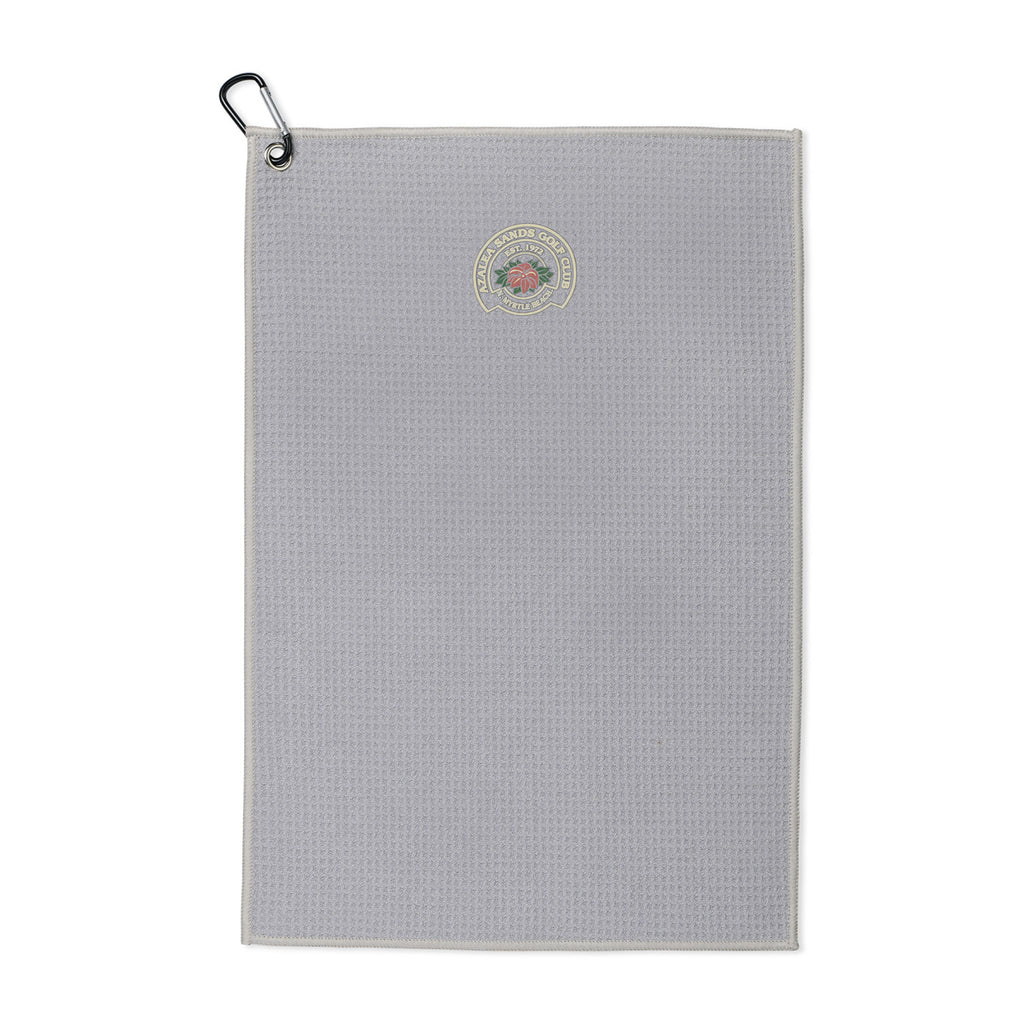 Golf Links Waffle Towel with Carabiner, 12 x 18 Inches Transfer - Light Gray - View 1