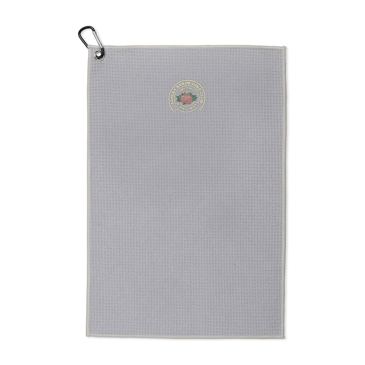 Golf Links Waffle Towel with Carabiner, 12 x 18 Inches Transfer - Light Gray - View 1
