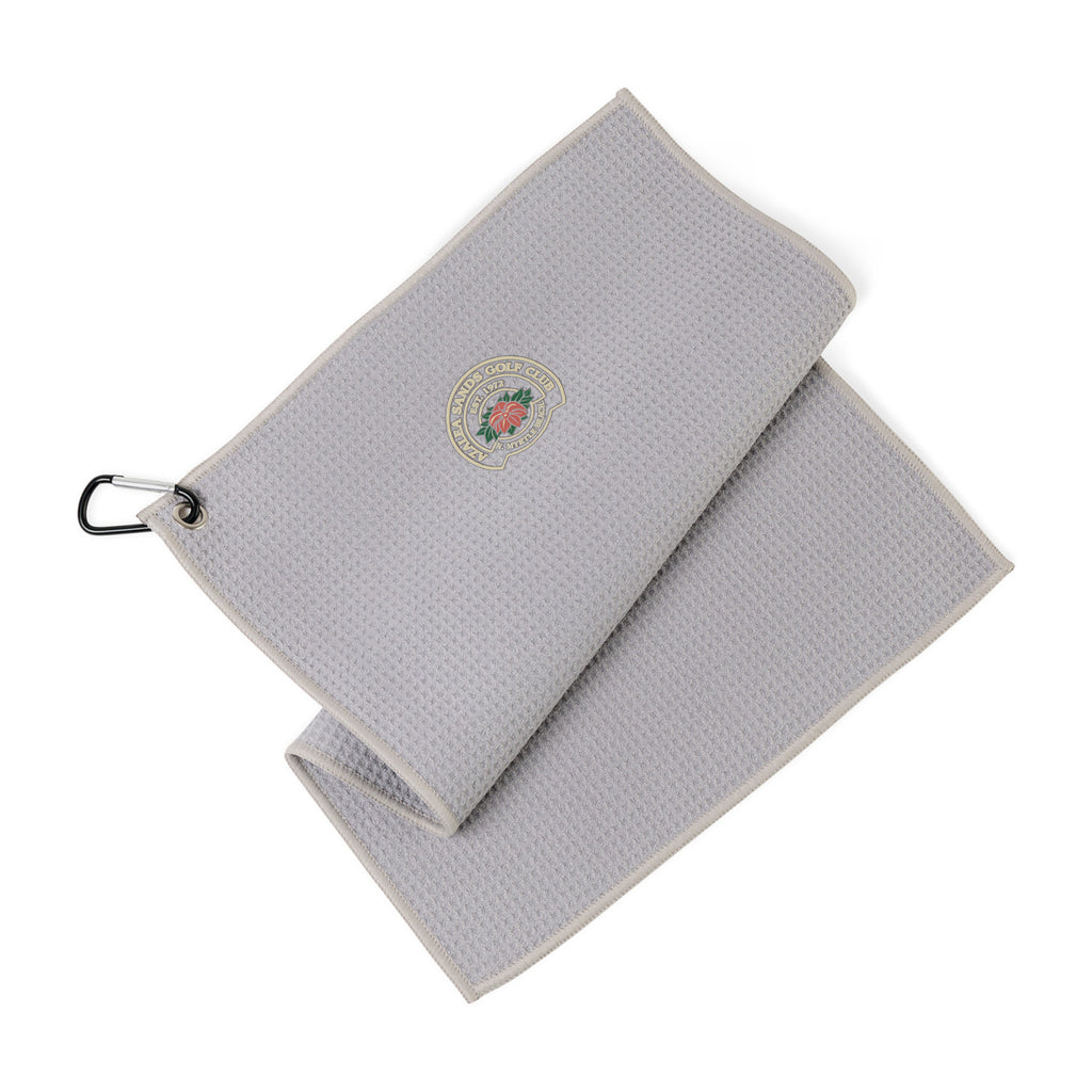 Golf Links Waffle Towel with Carabiner, 12 x 18 Inches Transfer - Light Gray - View 2