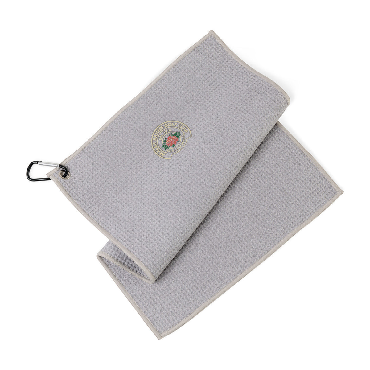 Golf Links Waffle Towel with Carabiner, 12 x 18 Inches Transfer - Light Gray - View 2