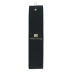 Golf Towel, Folded - Black - Embroidery
