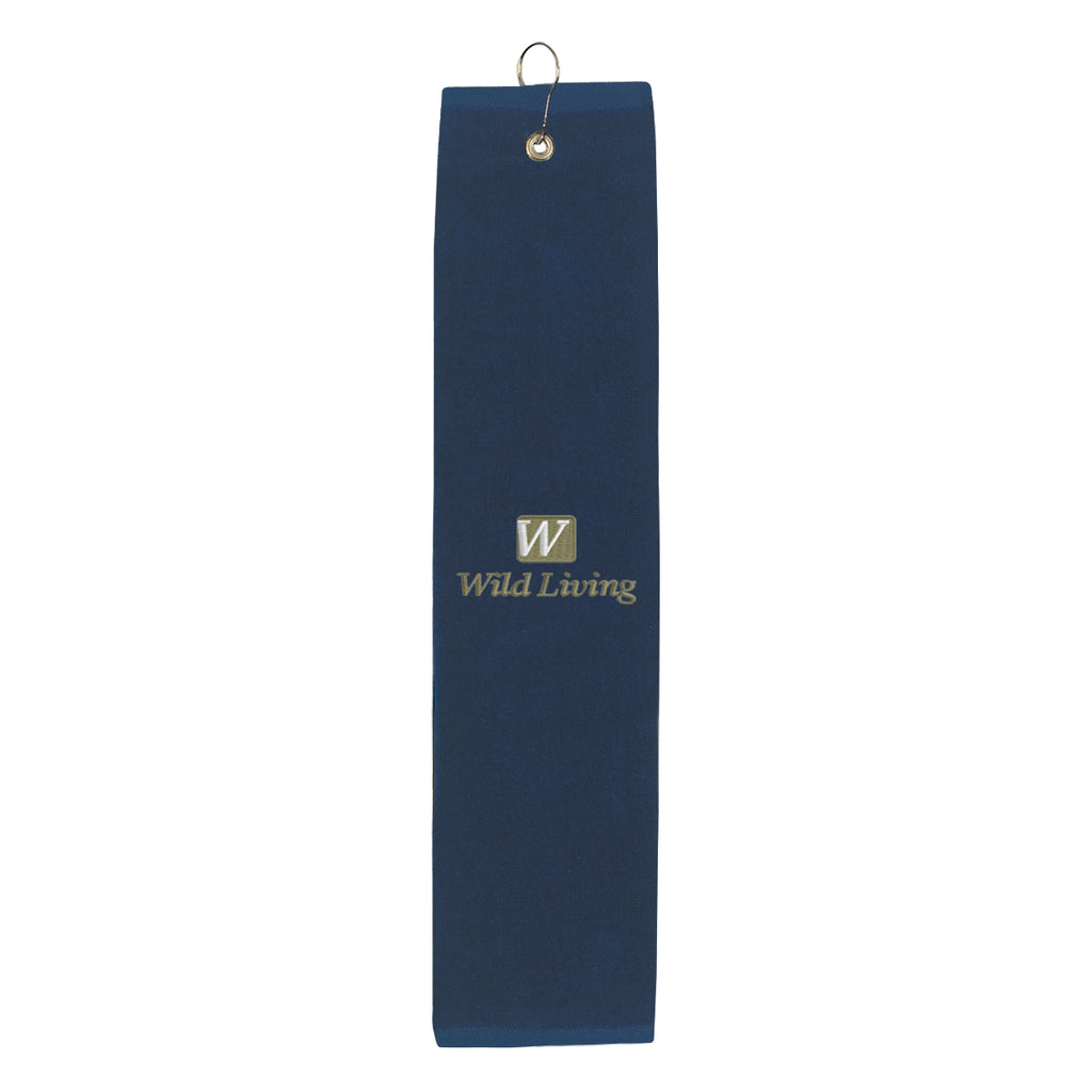 Golf Towel, Folded - Navy - Embroidery