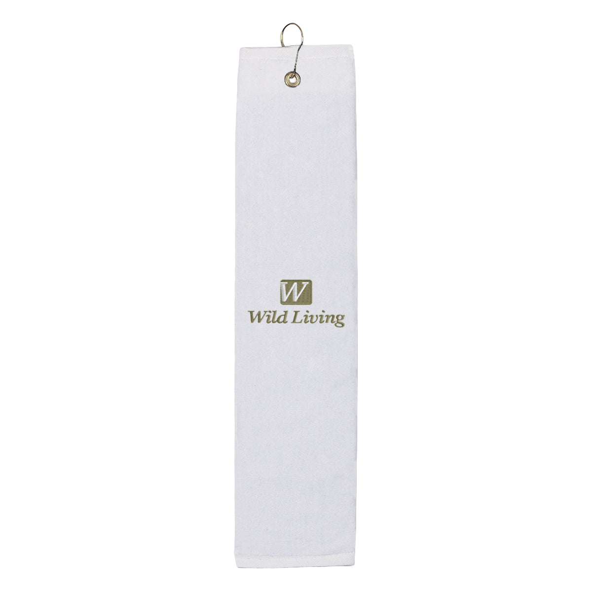 Golf Towel, Folded - White - Embroidery