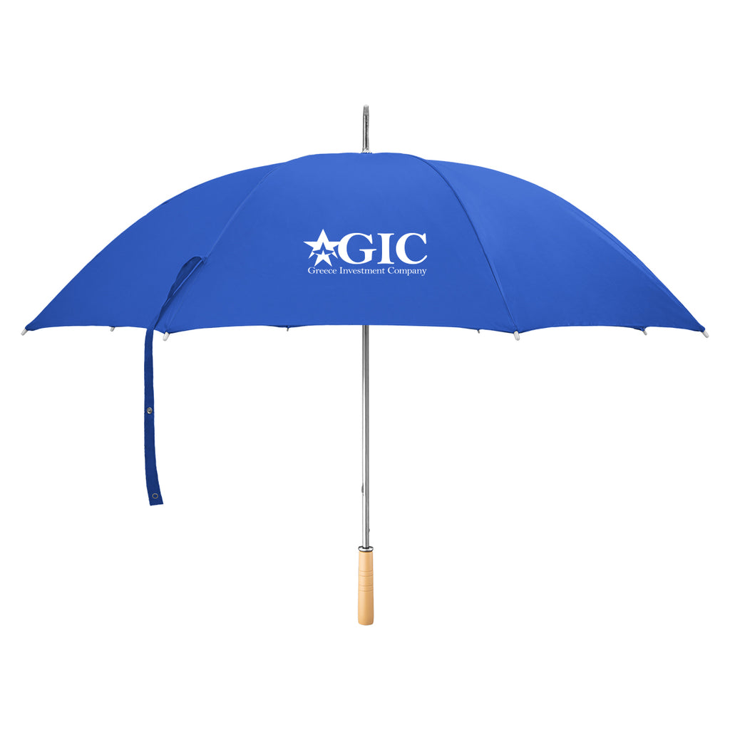 Golf Umbrella, 60 Inch Arc - Blue - Silk Screen