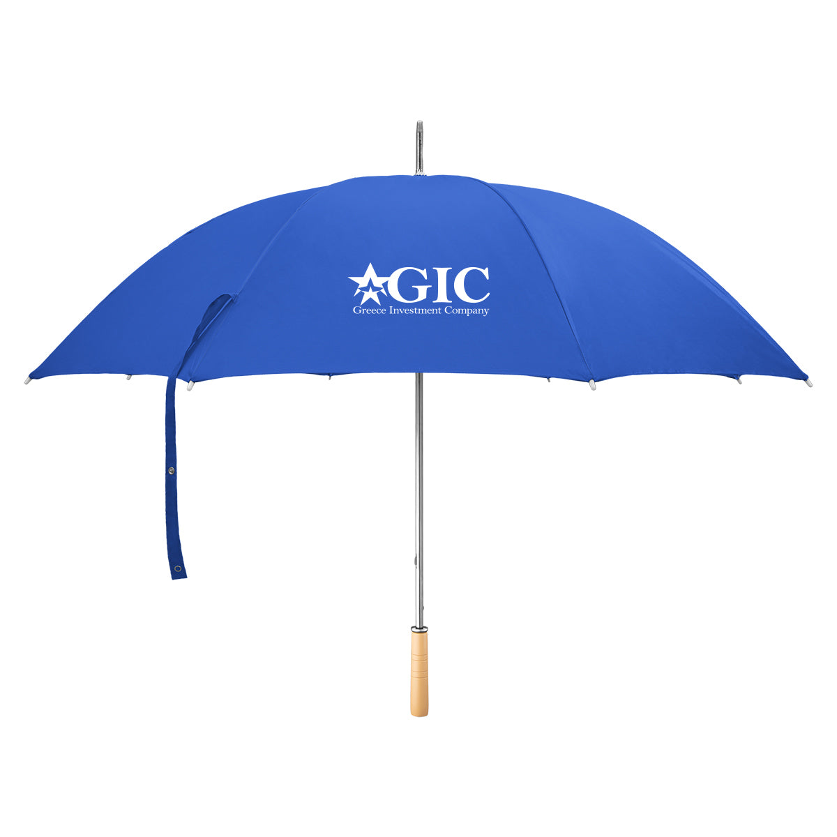 Golf Umbrella, 60 Inch Arc - Blue - Silk Screen