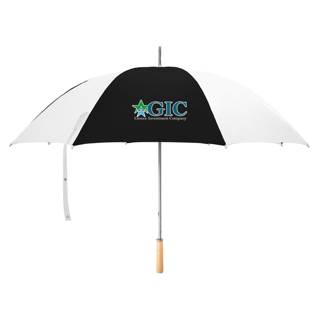 Golf Umbrella, 60 Inch Arc - White with Black - Colorbrite