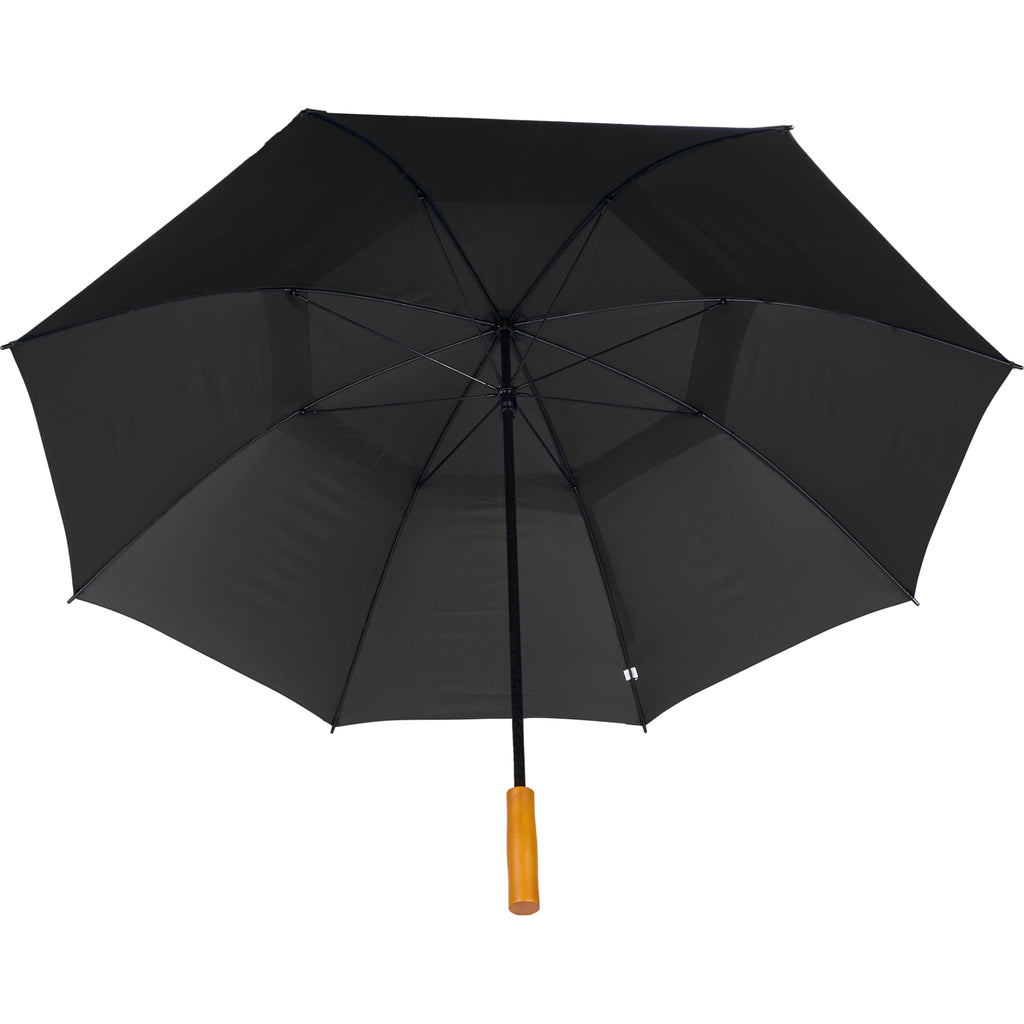 Golf Umbrella in Recycled PET with Wood Handle, 58 Inches Transfer - Black - Bottom