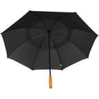 Golf Umbrella in Recycled PET with Wood Handle, 58 Inches Transfer - Black - Bottom
