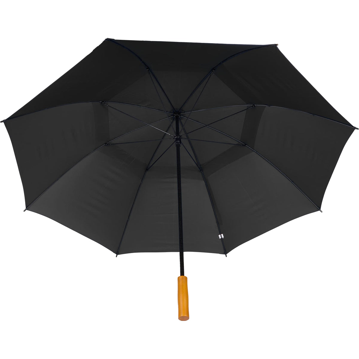 Golf Umbrella in Recycled PET with Wood Handle, 58 Inches Transfer - Black - Bottom