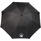 Golf Umbrella in Recycled PET with Wood Handle, 58 Inches Transfer - Black - Front