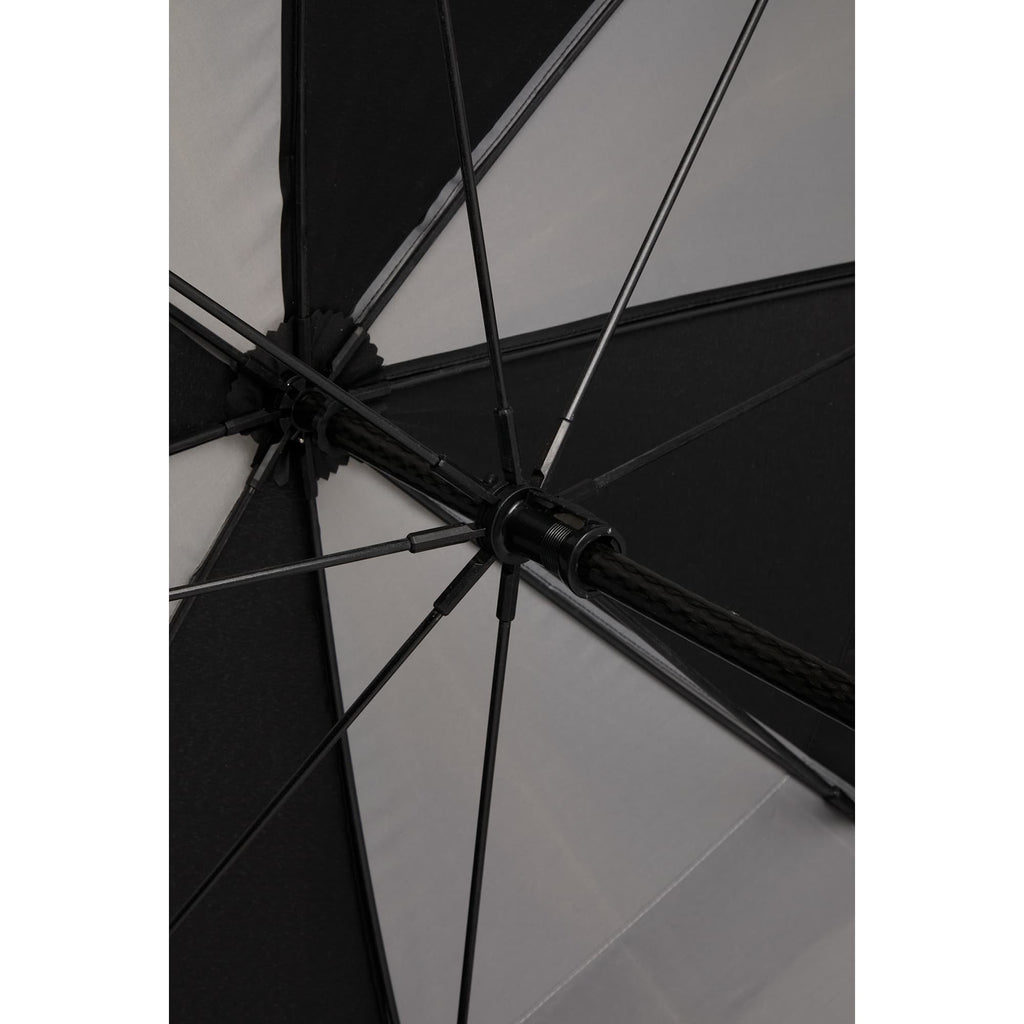 Golf Umbrella in Recycled PET with Wood Handle, 58 Inches Transfer - Black/Gray - Canopy