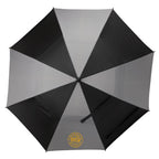 Golf Umbrella in Recycled PET with Wood Handle, 58 Inches Transfer - Black/Gray - Front