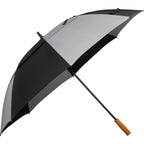 Golf Umbrella in Recycled PET with Wood Handle, 58 Inches Transfer - Black/Gray - Right Angle 2