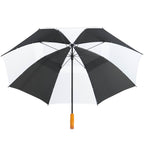 Golf Umbrella in Recycled PET with Wood Handle, 58 Inches Transfer - Black/White - Bot