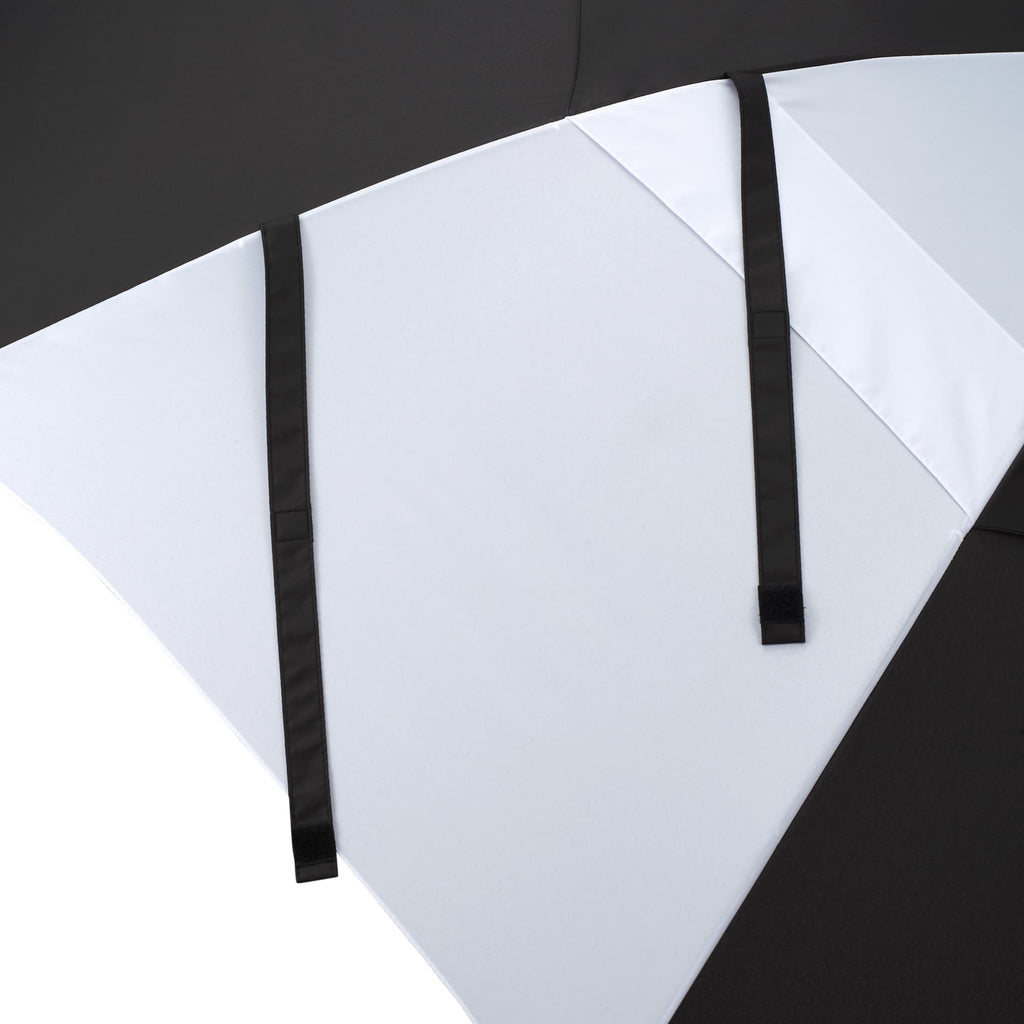 Golf Umbrella in Recycled PET with Wood Handle, 58 Inches Transfer - Black/White - Detail