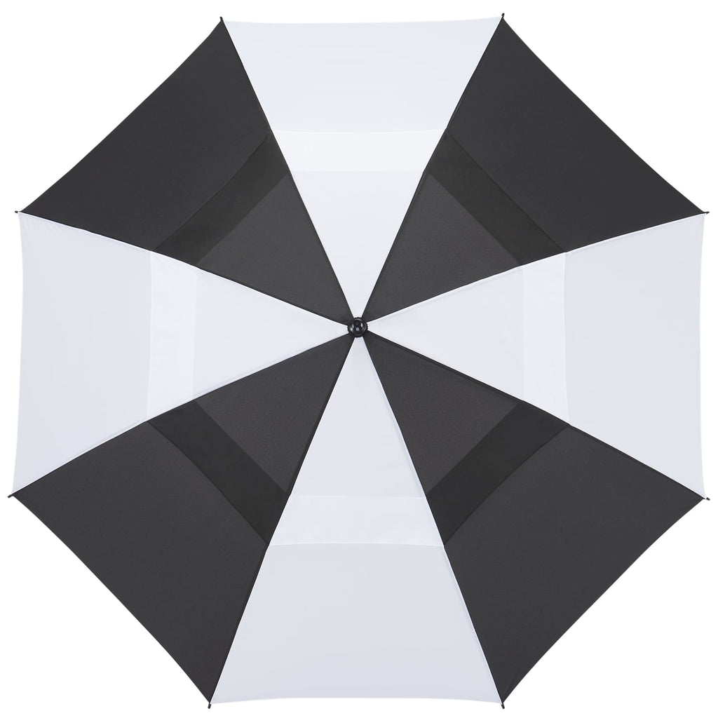 Golf Umbrella in Recycled PET with Wood Handle, 58 Inches Transfer - Black/White - Top