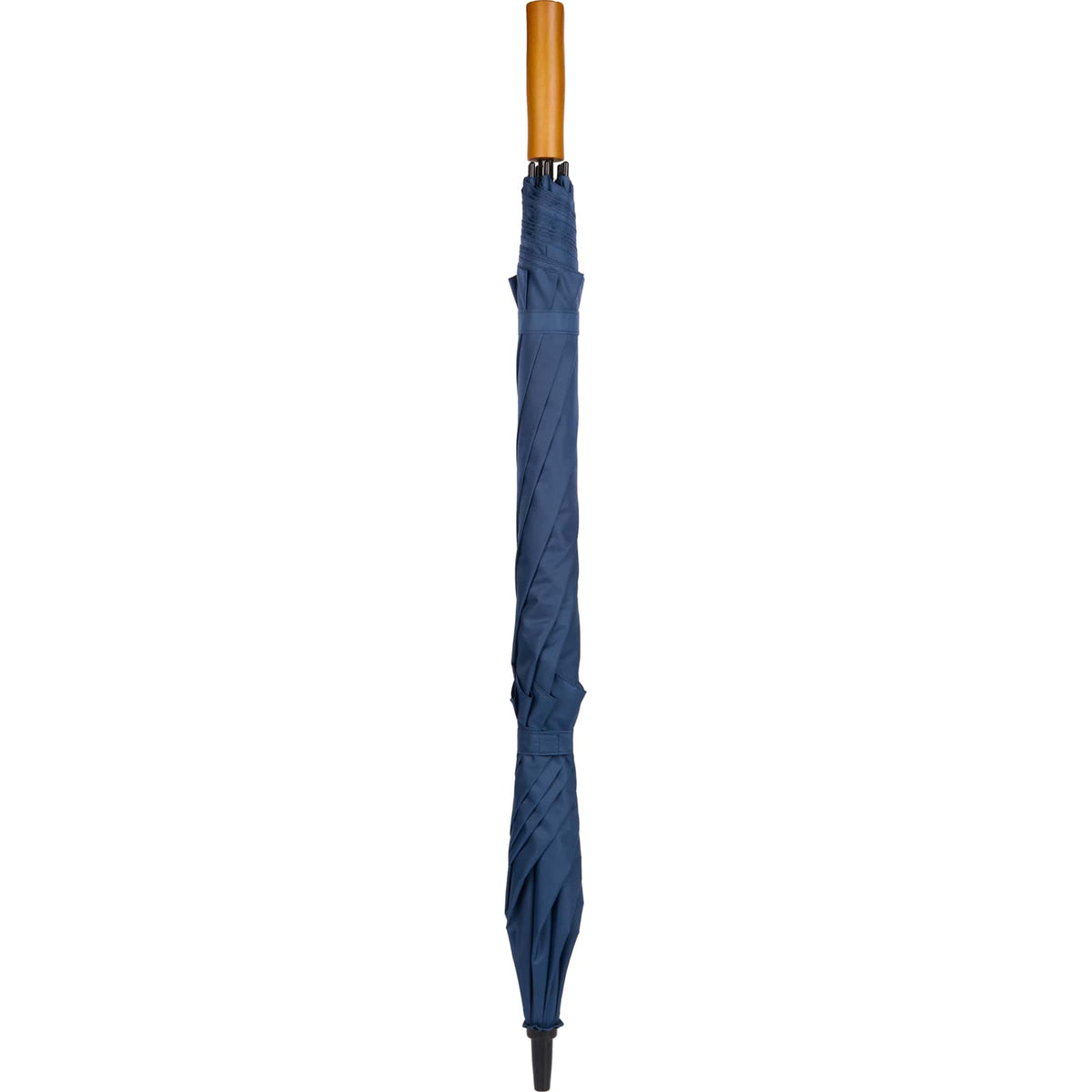 Golf Umbrella in Recycled PET with Wood Handle, 58 Inches Transfer - Navy - Closed