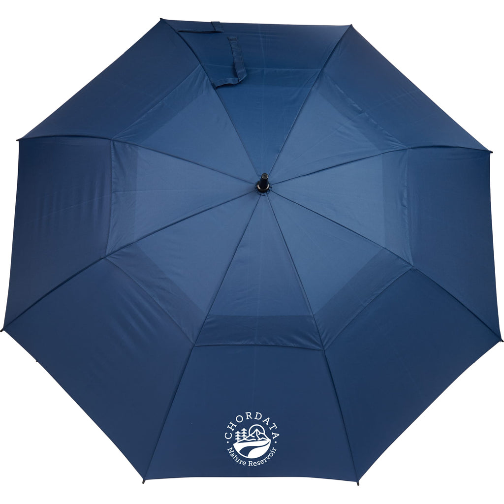Golf Umbrella in Recycled PET with Wood Handle, 58 Inches Transfer - Navy - Front
