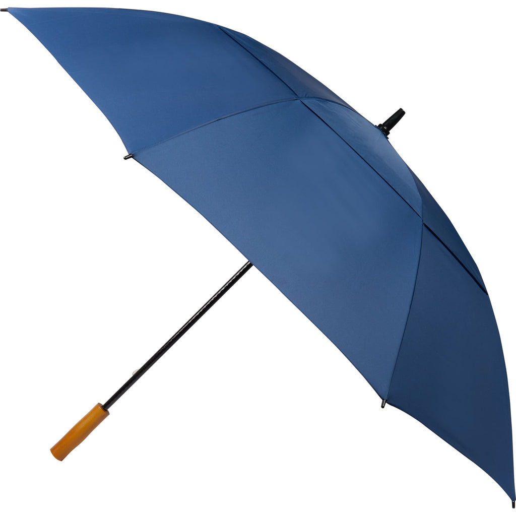 Golf Umbrella in Recycled PET with Wood Handle, 58 Inches Transfer - Navy - Left Angle