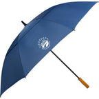 Golf Umbrella in Recycled PET with Wood Handle, 58 Inches Transfer - Navy - Right Angle