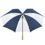 Golf Umbrella in Recycled PET with Wood Handle, 58 Inches Transfer - Navy/White - Bot