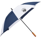 Golf Umbrella in Recycled PET with Wood Handle, 58 Inches Transfer - Navy/White - Right Angle