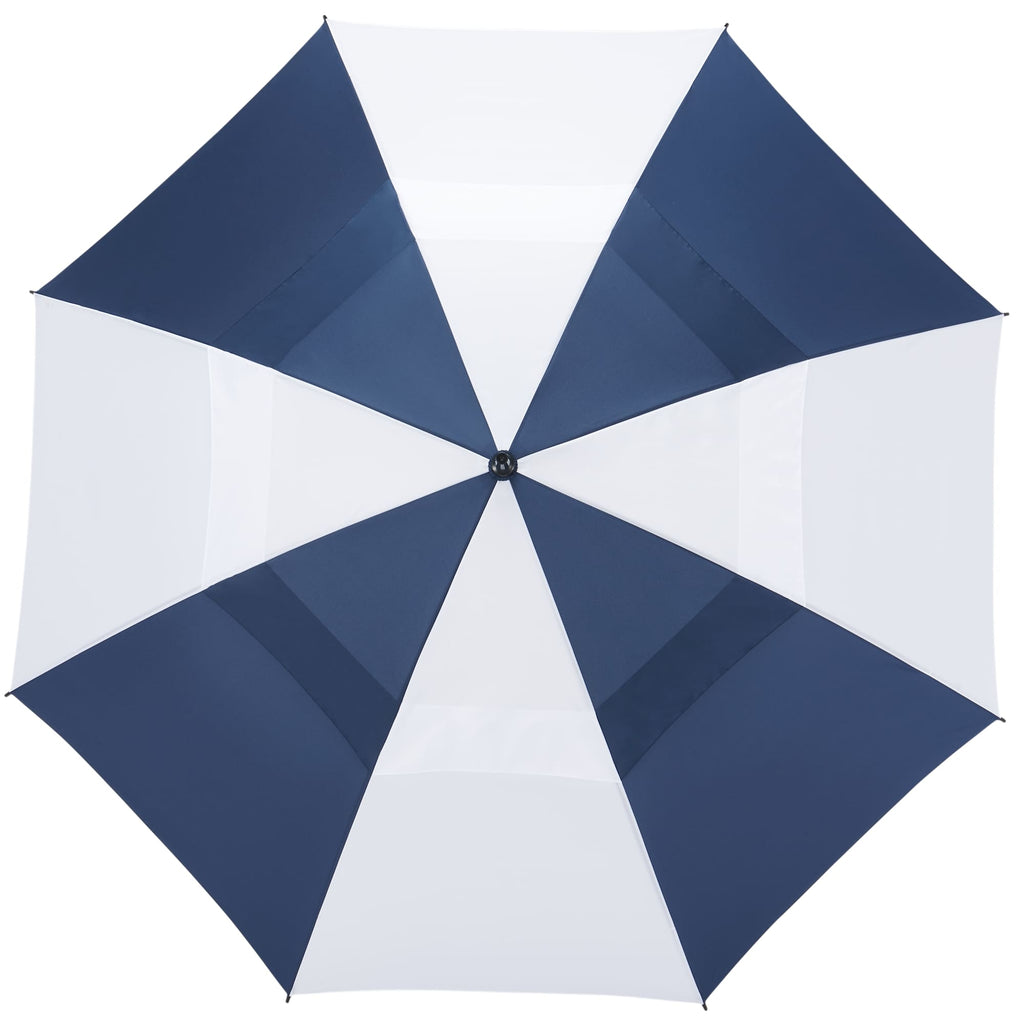 Golf Umbrella in Recycled PET with Wood Handle, 58 Inches Transfer - Navy/White - Top 2