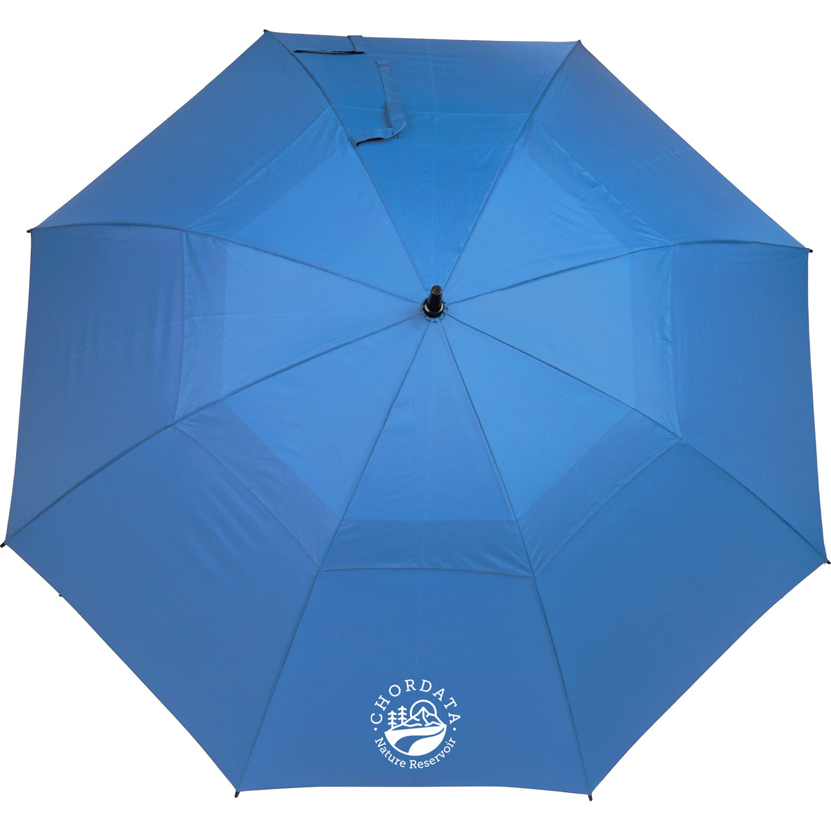 Golf Umbrella in Recycled PET with Wood Handle, 58 Inches Transfer - Royal - Front