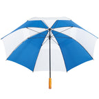 Golf Umbrella in Recycled PET with Wood Handle, 58 Inches Transfer - Royal/White - Bot