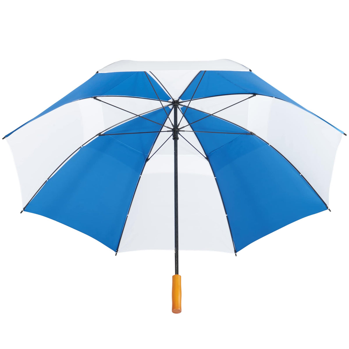 Golf Umbrella in Recycled PET with Wood Handle, 58 Inches Transfer - Royal/White - Bot