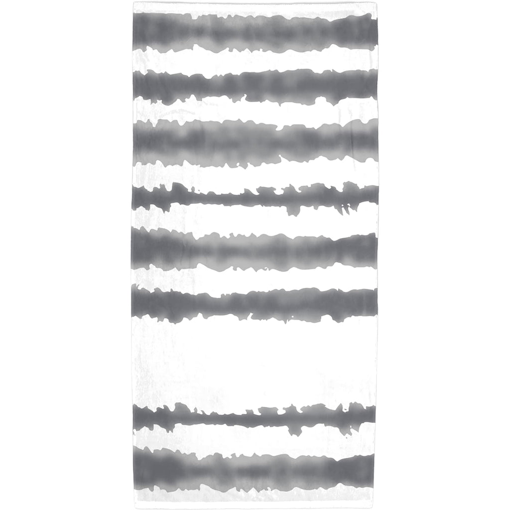 Good Vibes Cabana Stripe Beach Towel, 34 x 66 Inches - Gray - Front