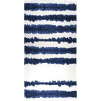 Good Vibes Cabana Stripe Beach Towel, 34 x 66 Inches - Navy - Front