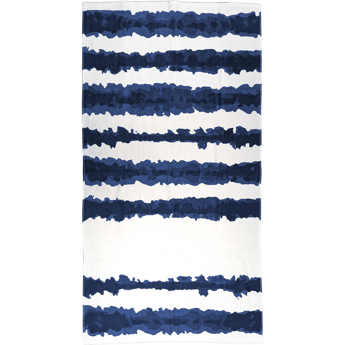 Good Vibes Cabana Stripe Beach Towel, 34 x 66 Inches - Navy - Front