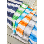 Good Vibes Cabana Stripe Beach Towel, 34 x 66 Inches - Orange - Front Group