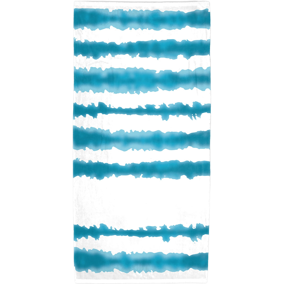 Good Vibes Cabana Stripe Beach Towel, 34 x 66 Inches - Turquoise - Front