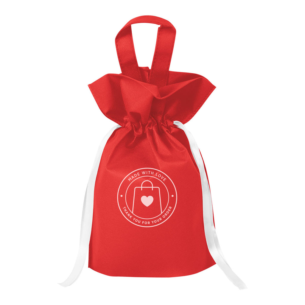 Goodie Drop Recycled Gift Sack, Non-Woven - Red - Silk Screen