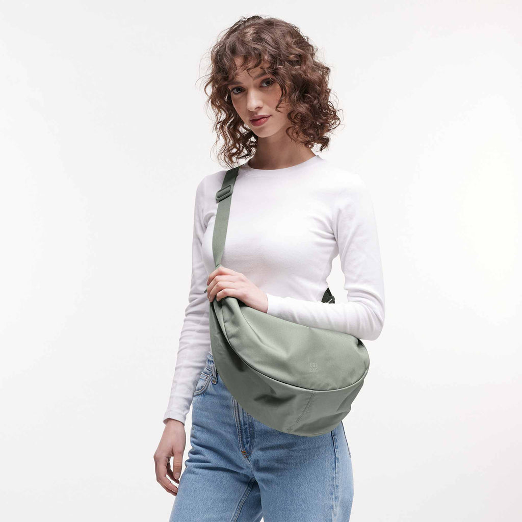 GOT BAG Large Moon Bag in Recycled Ocean Plastic, 12 L Transfer - Bass - On Model 4