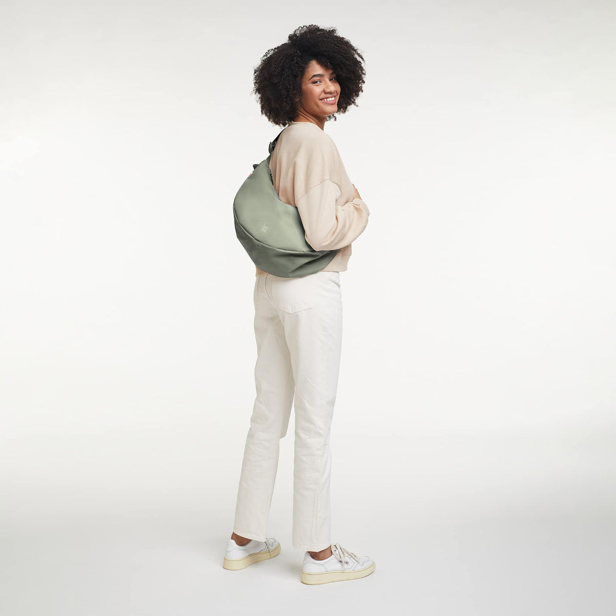 GOT BAG Large Moon Bag in Recycled Ocean Plastic, 12 L Transfer - Bass - On Model 6