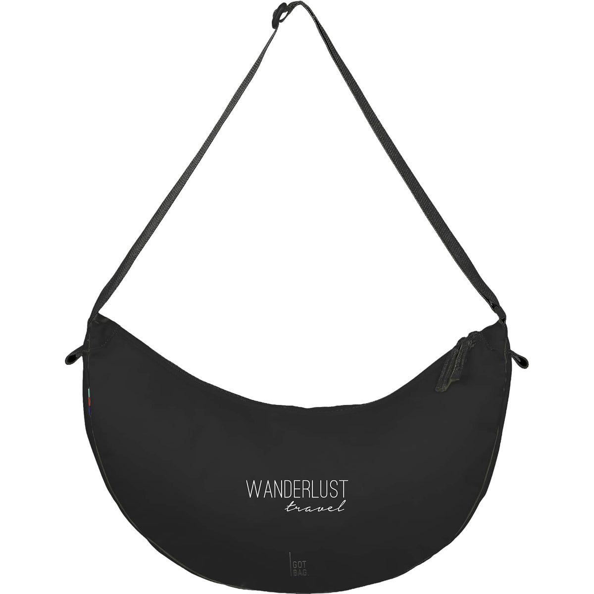 GOT BAG Large Moon Bag in Recycled Ocean Plastic, 12 L Transfer - Black - Front
