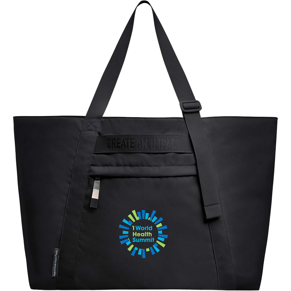 GOT BAG Large Tote in Ocean Impact Plastic, 40 L Embroidery - Black - Photo