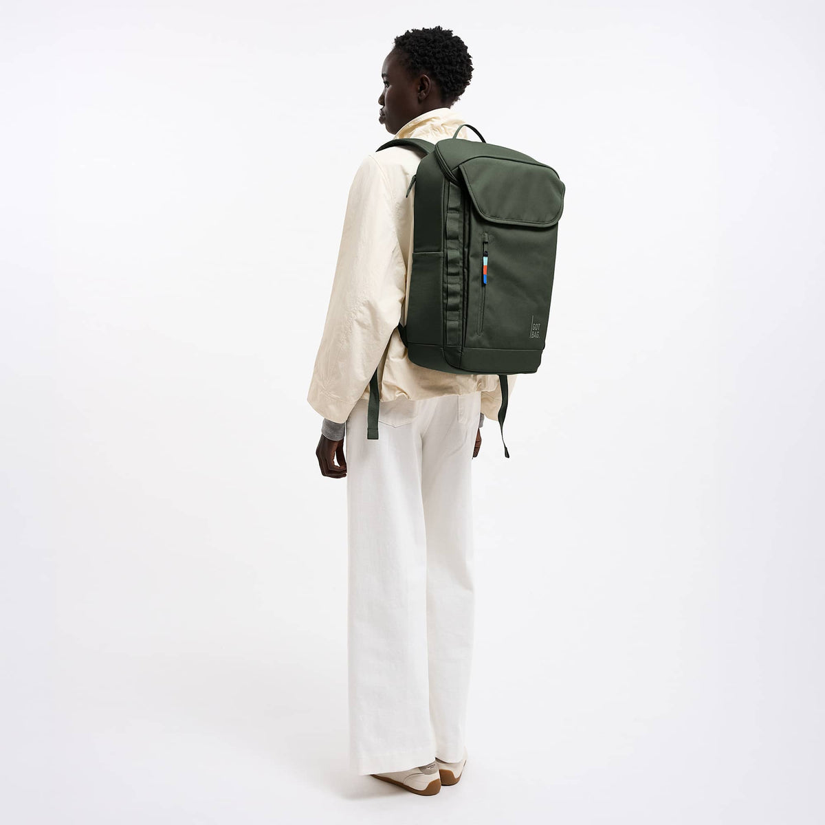 GOT BAG Pro Pack in Recycled Ocean Plastic, 25L Transfer - Algae - Front On Model