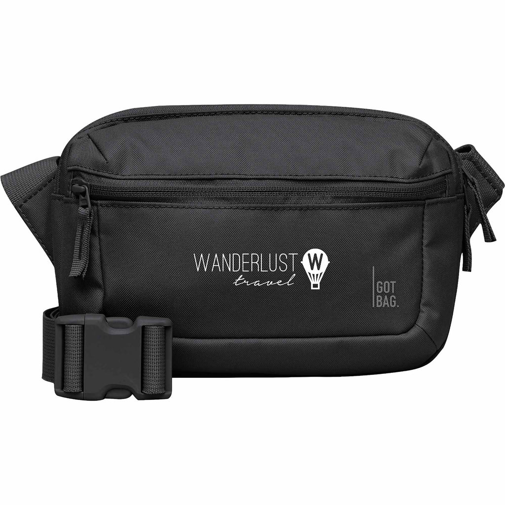GOT BAG Sling Bag in Recycled Ocean Plastic, 2.4 L Embroidery - Black - Front