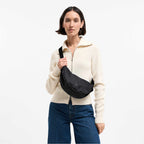 GOT BAG Small Moon Bag in Recycled Ocean Plastic, 3.5 L Transfer - Black - On Model 2