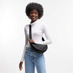 GOT BAG Small Moon Bag in Recycled Ocean Plastic, 3.5 L Transfer - Black - On Model 3