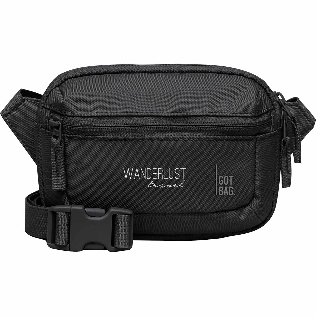 GOT BAG Small Sling Bag in Recycled Ocean Plastic, 0.7 L Embroidery - Black - Front